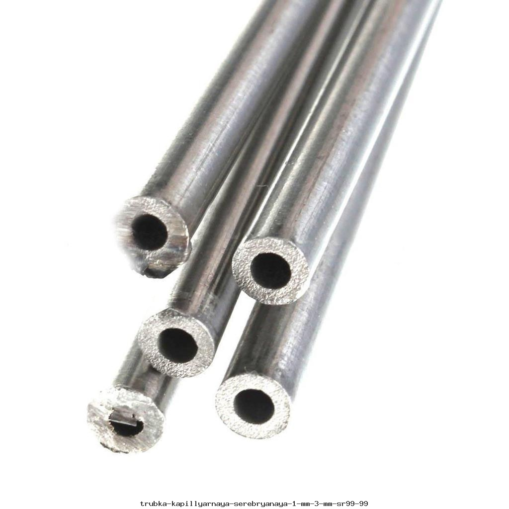 Трубка капиллярная серебряная 1 мм 3 мм Ср99.99